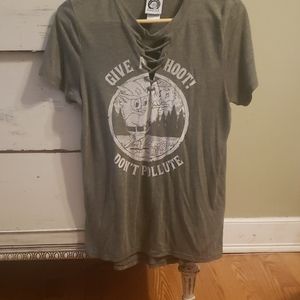 "Give a hoot, dont polute" t-shirt